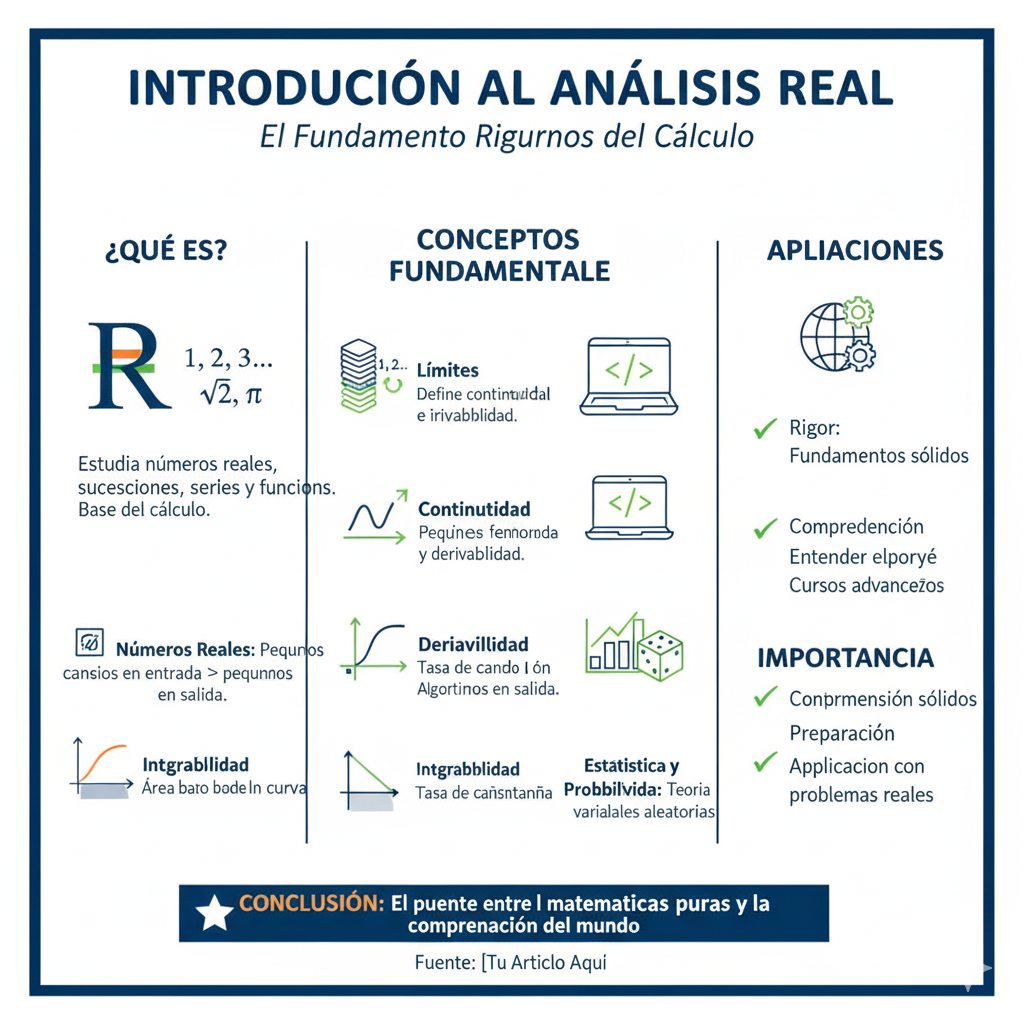 Infografía: Introducción al Análisis Real - El Fundamento Riguroso del Cálculo